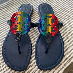 Tory Burch | Shoes | Tory Burch Miller Sandals Rainbow Size 12 | Poshmark